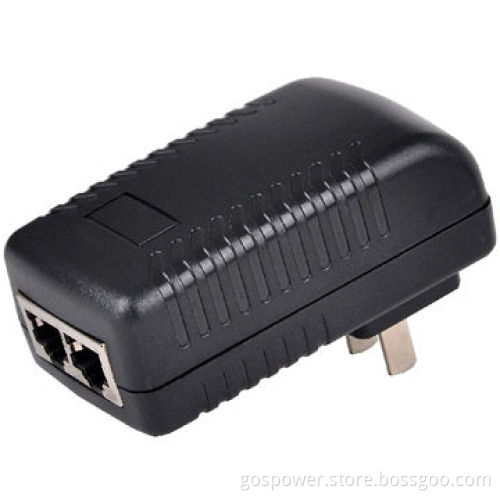 Wall-mount 12V DC Single Port PoE Midspan Injector with 12W Power